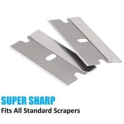 100 PCS Razor Blades Single Edge Extra Sharp Heat Treated Safety Knife Scrapers，Label cleaning razor glue remover, window glass cleaning scraper, car packaging sticker scraper