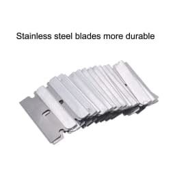 100 PCS Razor Blades Single Edge Extra Sharp Heat Treated Safety Knife Scrapers，Label cleaning razor glue remover, window glass cleaning scraper, car packaging sticker scraper