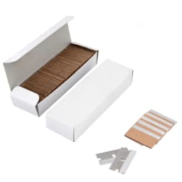 100 PCS Razor Blades Single Edge Extra Sharp Heat Treated Safety Knife Scrapers，Label cleaning razor glue remover, window glass cleaning scraper, car packaging sticker scraper