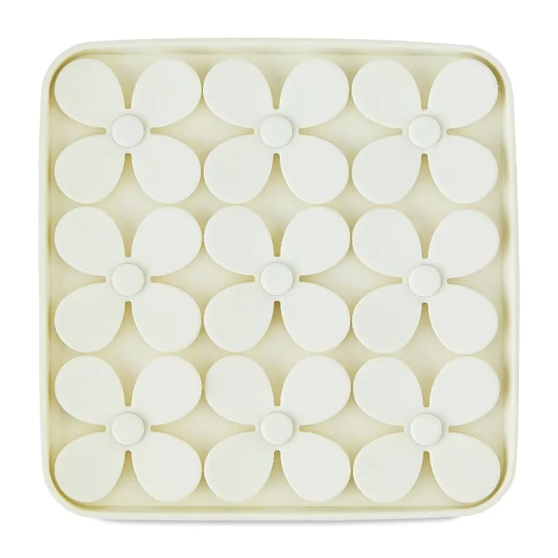 Silicone Shamrock Snuffle Mat, Beige, 8" X 8"