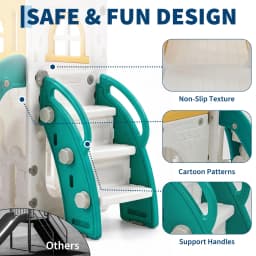 10-in-1 Double Toddler Slide Indoor Outdoor Playset, Freestanding Dual Kids Climber With 65in Slide For Backyard Playroom Ages 1-3