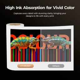 HTVRONT DTF Transfer Film Roll 13' X 328ft, Strong Ink-Absorption DTF Film 100m with Anti-static Print Side & Anti-slip Back Side, Vivid Color & High Transfer Rate for A3 DTF Printer