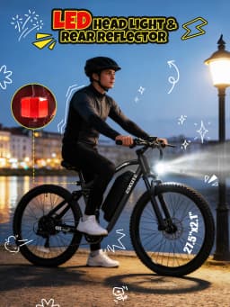 ESKUTE M200F Electric Bike for Adults – 27.5 inch Tire Mountain E-Bike, Brushless Motor, 48V 20.8Ah Removable Battery, Up to 80 Miles, Step Over Commuter E-MTB, Full Suspensions