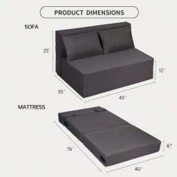 Sofa Bed With 2 Pillows, Loveseat Futon Sleeper Chair With Washable Cover, Convertible Futon Sofa Bed, Fold Out Couch For Livin