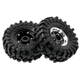 RED SPIDER 4Pcs 1.3 Inch 70mm RC Crawler Rubber Tires Metal Beadlock Wheel Rims Off‑Road Tyre Set for 1/18 1/24 RC Crawler Axial SCX24 FMS FCX24 RC Car Upgrade Spare Parts