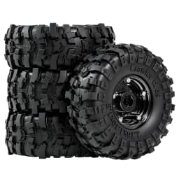 RED SPIDER 4Pcs 1.3 Inch 70mm RC Crawler Rubber Tires Metal Beadlock Wheel Rims Off‑Road Tyre Set for 1/18 1/24 RC Crawler Axial SCX24 FMS FCX24 RC Car Upgrade Spare Parts