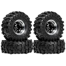 RED SPIDER 4Pcs 1.3 Inch 70mm RC Crawler Rubber Tires Metal Beadlock Wheel Rims Off‑Road Tyre Set for 1/18 1/24 RC Crawler Axial SCX24 FMS FCX24 RC Car Upgrade Spare Parts