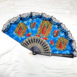 12 Pcs Our Lady of Guadalupe Hand Held Folding Fans with Plastic Frame Spanish Vintage Retro Style For Baptism First Communion Christening Religious Gift Wedding Birthday Party Favor