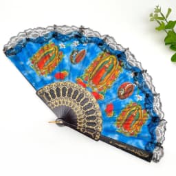 12 Pcs Our Lady of Guadalupe Hand Held Folding Fans with Plastic Frame Spanish Vintage Retro Style For Baptism First Communion Christening Religious Gift Wedding Birthday Party Favor