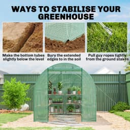 Walk-In Tunnel Greenhouse with Roll-Up Front Door and Six-Sided Windows