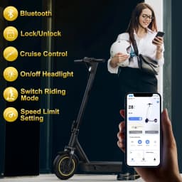 2026 New 10" Adult Electric Scooter 500W Brushless Motor 22Mph Max Speed 28Miles Max Range Double Suspension & Dual Braking Waterproof Smart App Control for Commuting