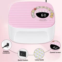 LIMEGIRL Nail UV Lamp 45LEDs Professional Nail Dryer Rapid Cure Lamp for Nails Phototherapy Light for Manicure Salon Acrylic Gel Art Quick Drying Tools