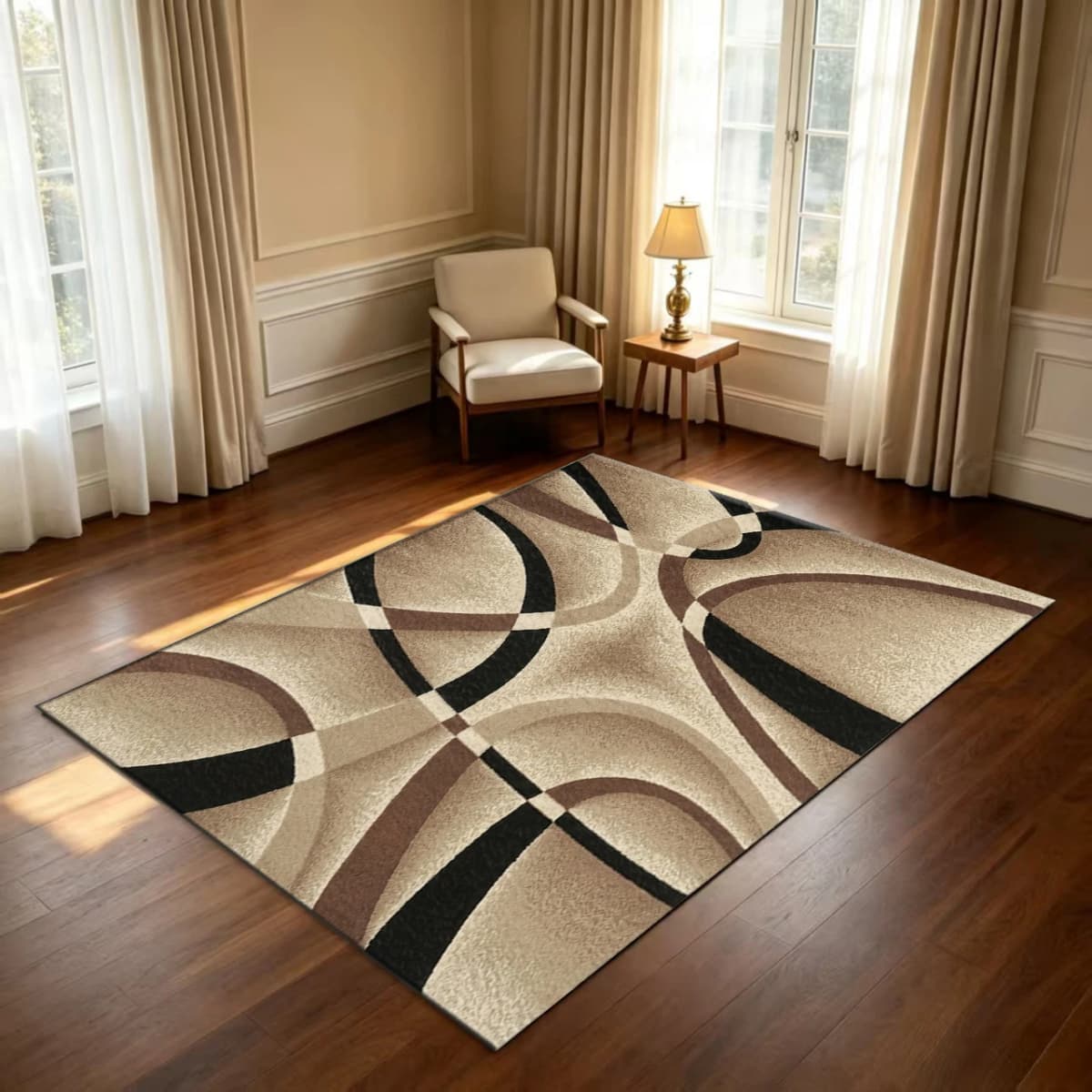 Modern Abstract Geometric Pattern Carpet Non-Slip Floor Mat Living Room Bedroom Home Decoration Carpet