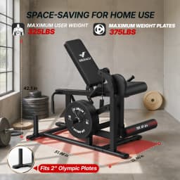 MERACH 2-in-1 Leg Extension and Curl Machine for Home Gym Commercial Grade Steel Leg Workout Equipment 375 lbs Loading 24-Position Adjustable Leg Curl Extension Machine with Olympic Plate Storage for Quads & Hamstrings