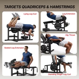 MERACH 2-in-1 Leg Extension and Curl Machine for Home Gym Commercial Grade Steel Leg Workout Equipment 375 lbs Loading 24-Position Adjustable Leg Curl Extension Machine with Olympic Plate Storage for Quads & Hamstrings
