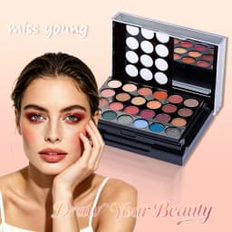 Professional Makeup Kit for Women Full Kit with Mirror, Multi-Functional Makeup Box, Eyeshadow, Blush, Lipstick All in One, Fits The Makeup Well Without Smudging Or Fading, Gifts for Wedding Season And Halloween
