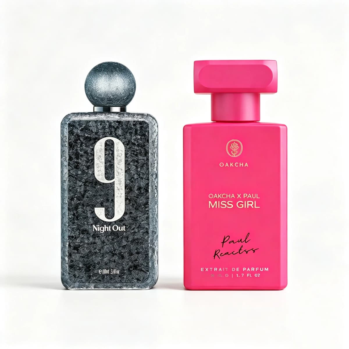 2PCS 9 PM Night Out & Oakcha Miss Girl Extrait De Parfum Gift Set, Unisex Long‑Lasting Oriental Tropical Fruity Fragrance Collection