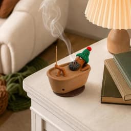 1pc Handmade Bathtub Incense Burner, Creative Smoke Effect Incense Holder, Mini Bathtub Tabletop Decor for Living Room Bedroom Office, Relaxing Home Accent Gift