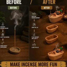 1pc Handmade Bathtub Incense Burner, Creative Smoke Effect Incense Holder, Mini Bathtub Tabletop Decor for Living Room Bedroom Office, Relaxing Home Accent Gift