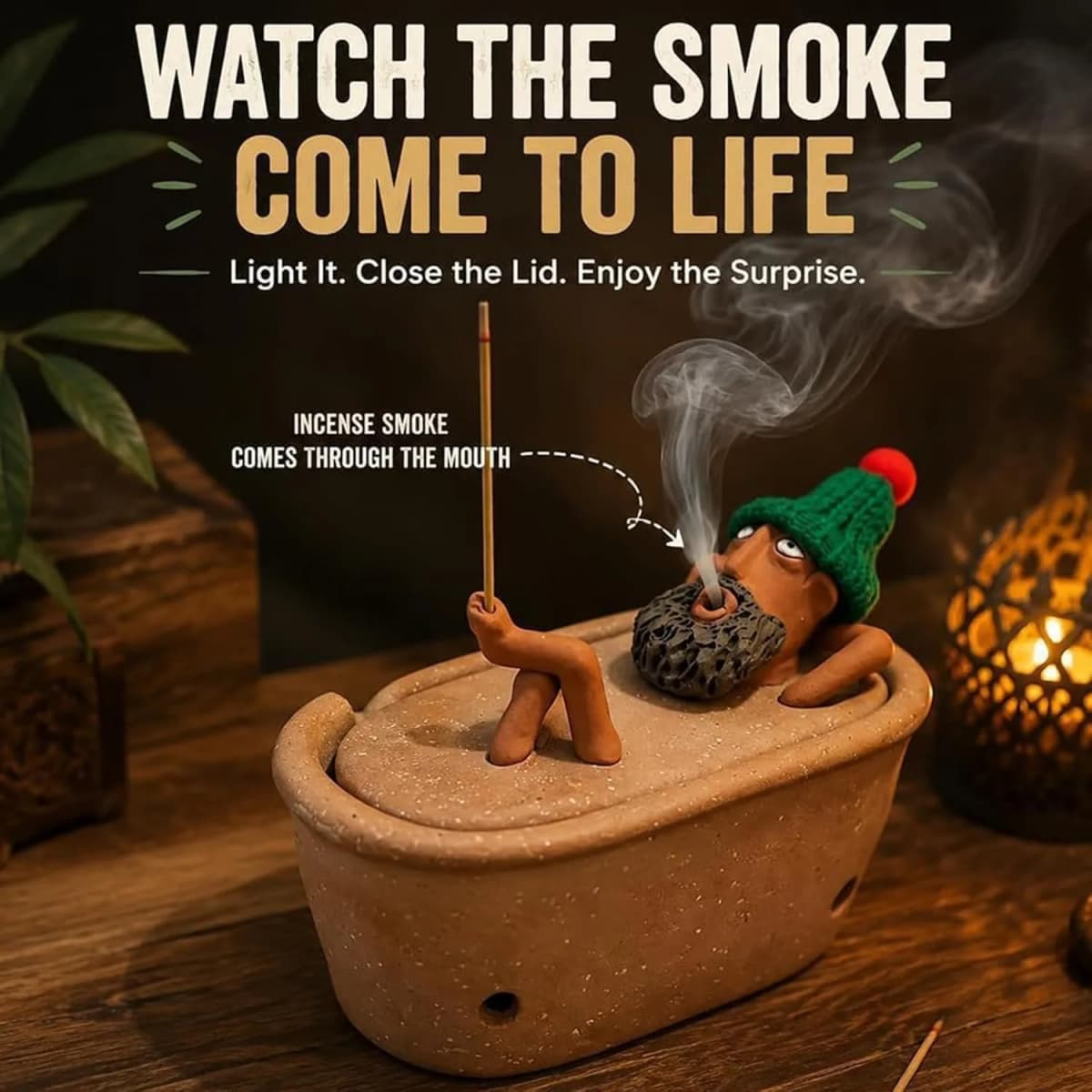 1pc Handmade Bathtub Incense Burner, Creative Smoke Effect Incense Holder, Mini Bathtub Tabletop Decor for Living Room Bedroom Office, Relaxing Home Accent Gift