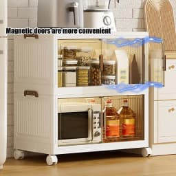 19.6inch Collapsible Plastic Storage Box with Lid Stackable Multi-Layer Organizer Bins 2-5 Tiers Space-Saving Foldable Container Kitchenware for Home Bedroom Kitchen Food Preserving Study Decluttering