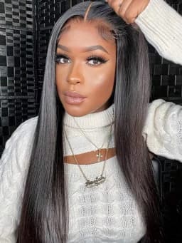 16-42 Inch 13*4 13*6 HD Lace Closure Wigs Put On And Go Bone Straight Glueless Long Virgin Human Hair Wig Brazilian Silk Straight Human Hair Wig 250% Density Pre Plucked Pre Cut Beginners Friendly No Glue 3s Wear And Go For Beginners Valentine's Day