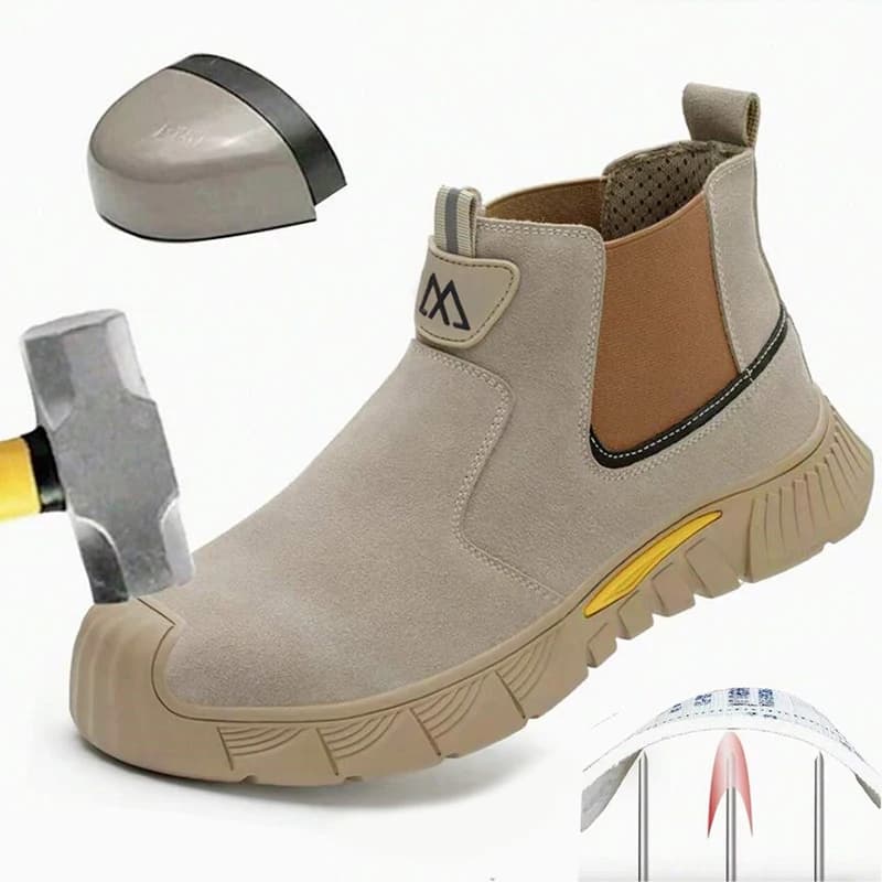 Wear Resistant Durable Steel Toe Work Shoes for Men Women Impact Resistant Steel Toe Cap Lightweight Comfortable Industrial Safety Sneakers All Seasons Construction Footwear Full Sizes Available Perfect Father’s Day Gift for Hard Workers