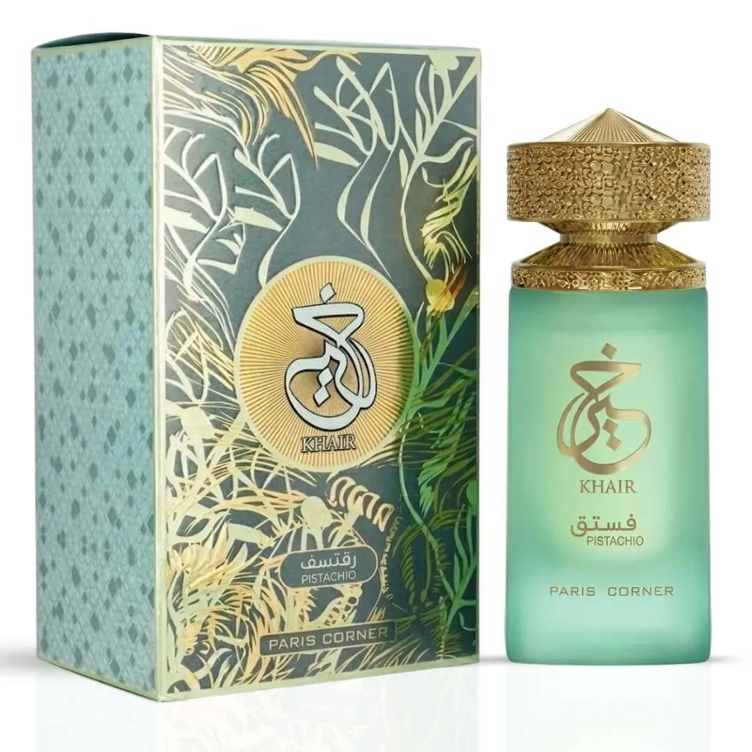 Khair Pistachio by Paris Corner EDP 100ml Dubai Arabian Perfume For Men Women Sweet Pistachio Gourmand Aroma Long‑Lasting Matte Green Bottle Perfume