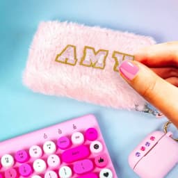 30pc Pink and Gold Adhesive Alphabet Patches