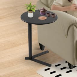 Round Side Table with Y-shaped Base, Side Table for Small Spaces, Modern Couch End Table