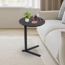 Round Side Table with Y-shaped Base, Side Table for Small Spaces, Modern Couch End Table