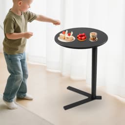 Round Side Table with Y-shaped Base, Side Table for Small Spaces, Modern Couch End Table