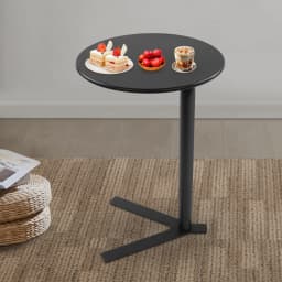 Round Side Table with Y-shaped Base, Side Table for Small Spaces, Modern Couch End Table