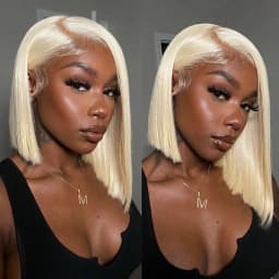 613 Transparent Lace Front Wig Short Bob Wigs 613 Blonde 13x4 13x6 HD Lace Front Human Hair Wig Brazilian Bone Straight Human Hair Bob Wig Pre Plucked with Baby Hair