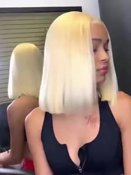 Human Hair Lace Front Wig 613 Honey Blonde Straight Bob 13x6 Lace Frontal Pre Plucked With Baby Hair 200 Density Glueless Wigs