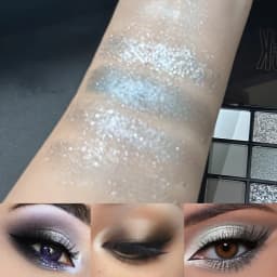 Professional Smoky Eye Makeup Palette with Mixed Matte, Pearlescent and Fine Glitter Shades, Ultra-fine Silky Texture Easy to Blend and Smudge, Single Palette to Build Deep, Dimensional and Layered Smoky Eye Makeup for All Occasions