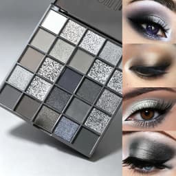 Professional Smoky Eye Makeup Palette with Mixed Matte, Pearlescent and Fine Glitter Shades, Ultra-fine Silky Texture Easy to Blend and Smudge, Single Palette to Build Deep, Dimensional and Layered Smoky Eye Makeup for All Occasions