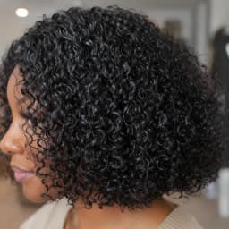 TIMOPOL 10 Inch Short Curly Bob Jerry Curly Human Hair Wig 13x4 Lace Front, #1B Natural Black Glueless Wig Pre Plucked Hairline with Baby Hair for Black Women Daily Party