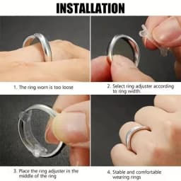 12Pcs 1 Set Ring Adjustment Pad Ring Size Adjuster Fixed Reduction Pad Invisible Ring Holder Retainer Shrinker for Large Rings