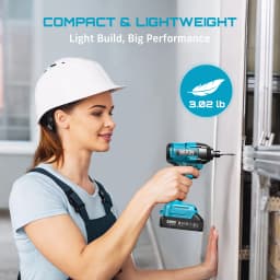 Seesii S531 Cordless Impact Driver Kit 21V Max Torque 1590 In-lbs(180 N.m) Impact Driver Set with Two 2.0 Ah Batteries 1/4" Hex Chuck Power Impact Driver w/ 20 Pcs Drill Bits 0-2500 RPM Variable Speed