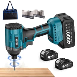 Seesii S531 Cordless Impact Driver Kit 21V Max Torque 1590 In-lbs(180 N.m) Impact Driver Set with Two 2.0 Ah Batteries 1/4" Hex Chuck Power Impact Driver w/ 20 Pcs Drill Bits 0-2500 RPM Variable Speed