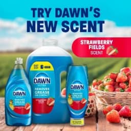 Dish Soap Liquid Strawberry Scent 22 Fl oz Upside down Bottle for Grease Removal Dishes and Multi Surface