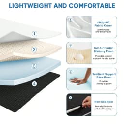 Folding Mattress, 34 Inch TriFold Memory Foam Mattress, Foldable Mattress Topper With Washable Cover, Foldable Guest Bed, Trave