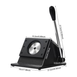 2.74in Punch Die Cutter, 8.3x7in Stable Base, Long Lever Handle 10.8in, Built-in Limit Port Anti-Overpressure, for Badge Medal Making, Paper Photo Cardboard Cutting