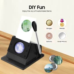 2.74in Punch Die Cutter, 8.3x7in Stable Base, Long Lever Handle 10.8in, Built-in Limit Port Anti-Overpressure, for Badge Medal Making, Paper Photo Cardboard Cutting
