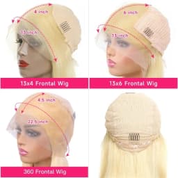 613 Colored Human Hair Wigs Blonde 13x4 HD Lace Front Wigs 200% 220% Density 13x6 Transparent Lace Frontal Wig Pre Plucked With Natural Hairline 360 Full Lace Wig