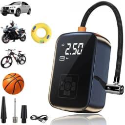 Electric Tire Inflator Portable Air Compressor Pump Digital LCD Display Wireless Cordless Car Tire Pump for Motorcycle Bicycle Boat Ball Inflatable Home Garage Road Trip Travel Emergency Tool Kit for Car Repair