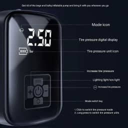 Electric Tire Inflator Portable Air Compressor Pump Digital LCD Display Wireless Cordless Car Tire Pump for Motorcycle Bicycle Boat Ball Inflatable Home Garage Road Trip Travel Emergency Tool Kit for Car Repair