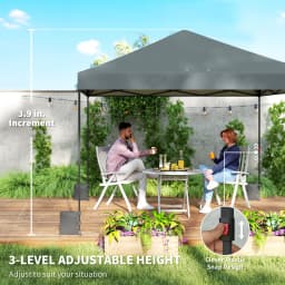 Outsunny 10 X 10 ft Pop up Canopy Tent with One Push Setup, Dark Gray