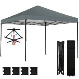 Outsunny 10 X 10 ft Pop up Canopy Tent with One Push Setup, Dark Gray